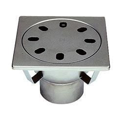 SIPHON SANS REPRISE D'ETANCHEITE - Siphon inox 200x200 à sortie 100