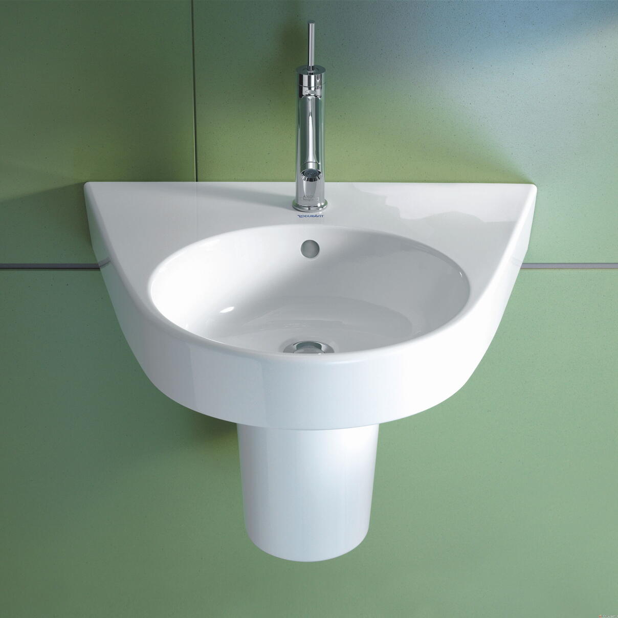 STARCK 2 - Lavabo avec trop-plein et plage de robinetterie