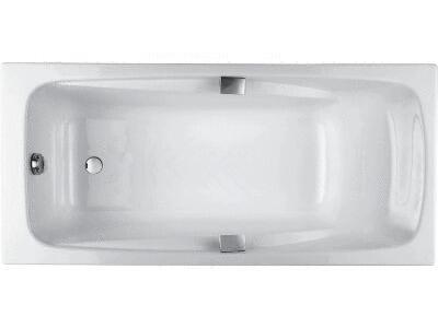 REPOS - Ensemble baignoire rectangulaire en fonte émaillée