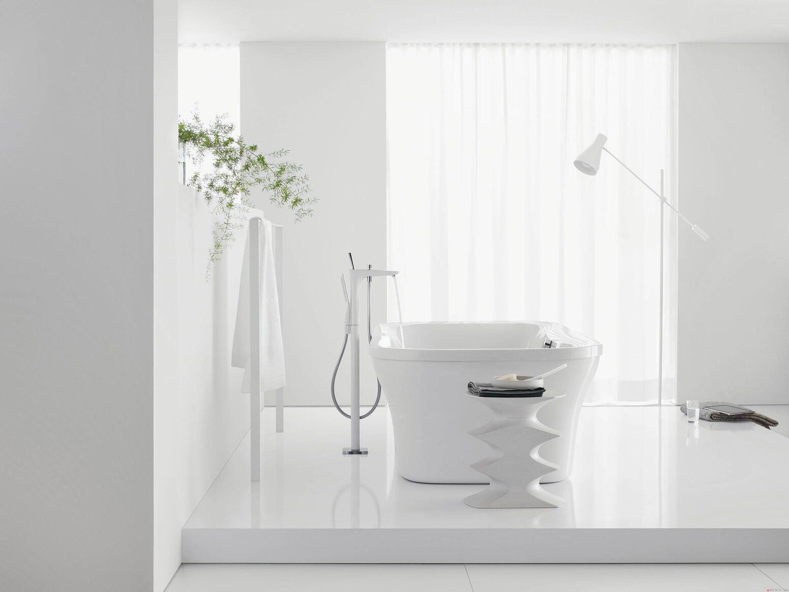 ENSEMBLE PURAVIDA - Mitigeur bain-douche au sol