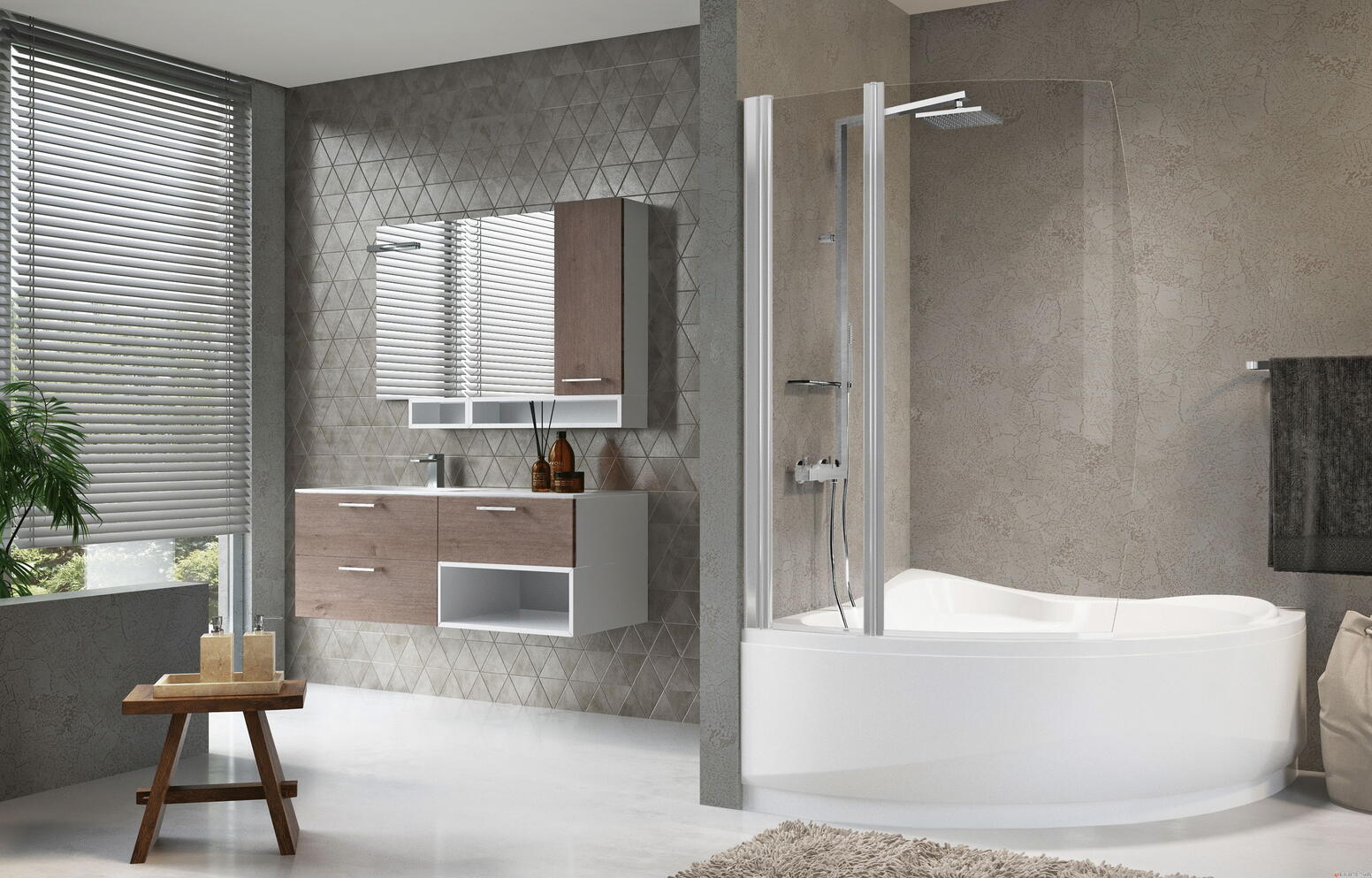 AURORA 8 - Pare-baignoire ouverture 1 porte pivotante 180° + 1 fixe