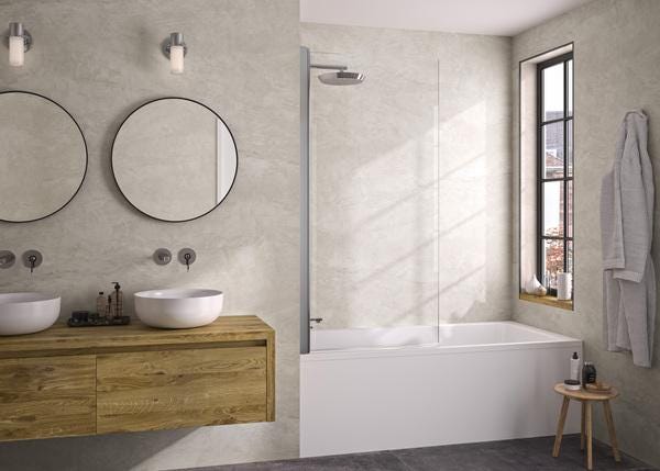 PARE-BAIN PIVOTANT LYRA 80X152  CHR PB140CTNE AQUAPRODUCTION KINEDO  [PB140CTNE]