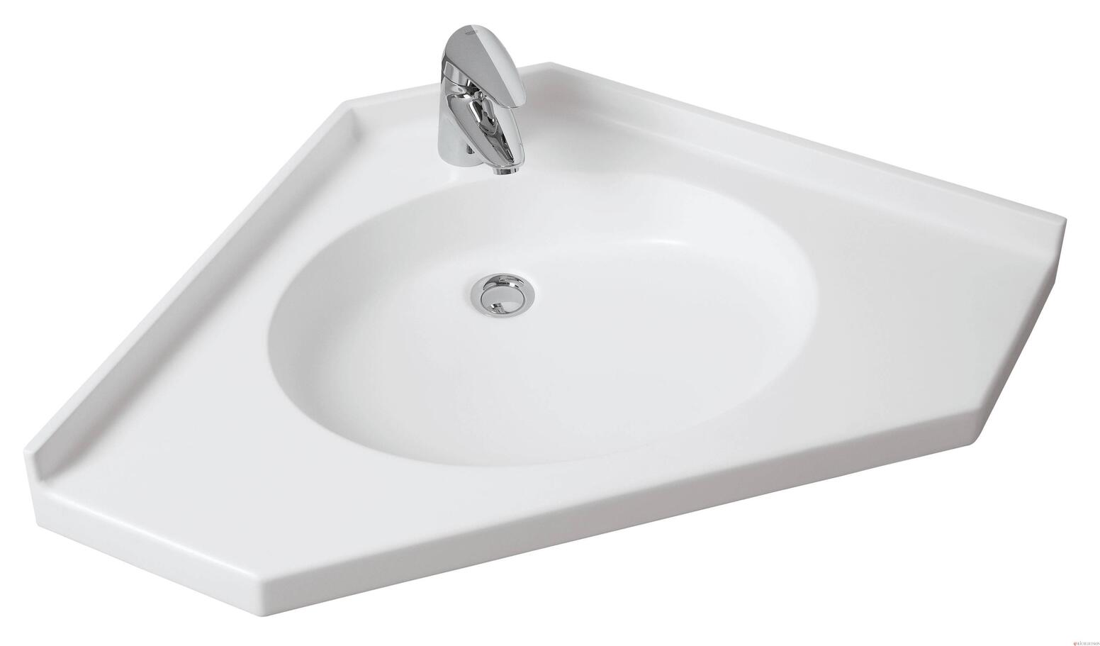 VARICOR PASSO - Plan moulé d'angle avec cuve ovale extra-plate