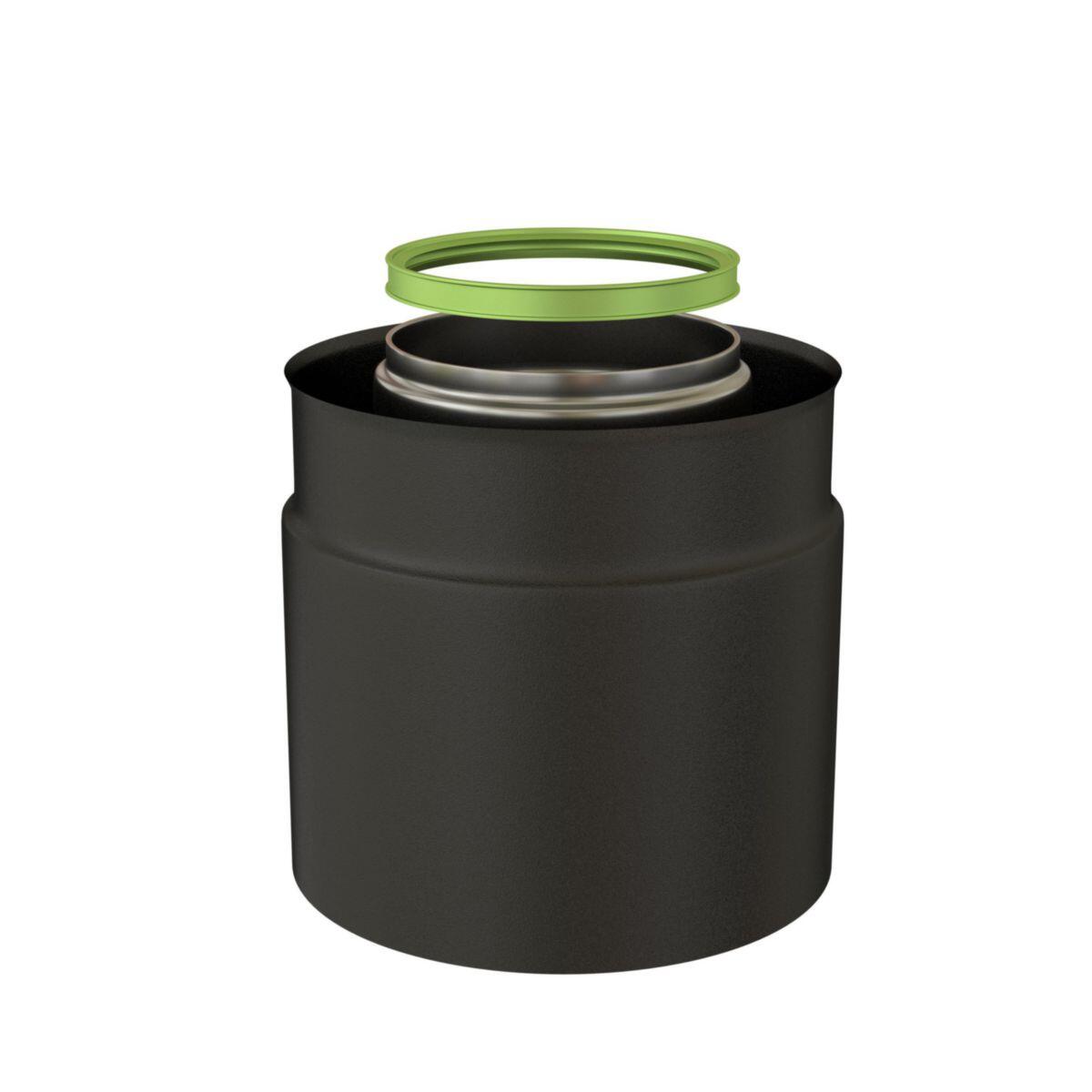 CONDUIT BIOTEN INOX 316 / ACIER - SPECIAL POELE A PELLETS - Système concentrique - Extérieur noir
