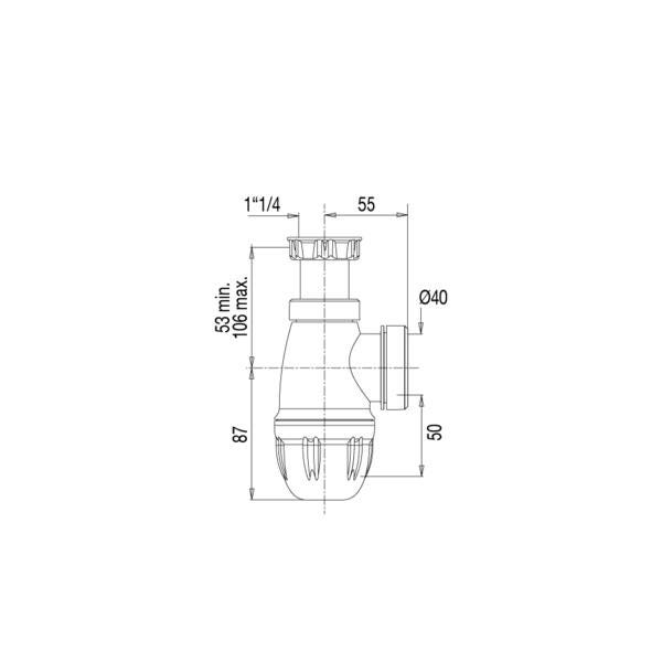 SIPHON LAVABO SORTIE D40 CONNECTIC     610800 VALENTIN  [61080000100]