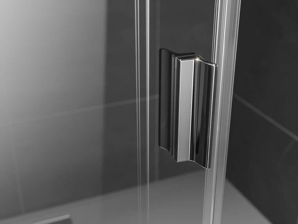 MELINA SPACE - Porte pivotante coulissante, sans seuil. (pivot à gauche) - Hauteur : 200 cm - Epaisseur du verre : 6 mm