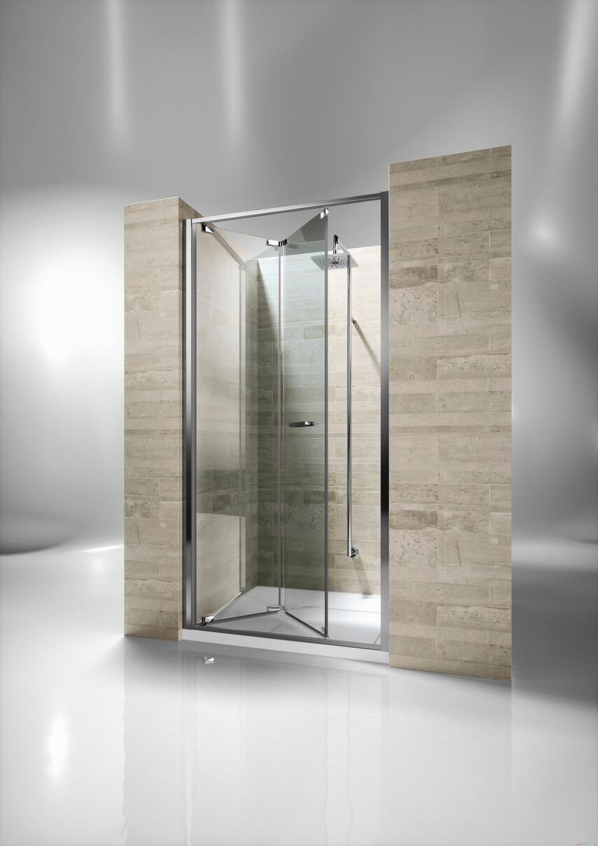 JUNIOR - GN - Porte pliante réversible en niche - Hauteur : 195 cm - Ep.du verre : 6 mm