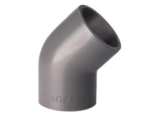 COUDE A COLLER PVC-U METRIQUE - FF - 45°