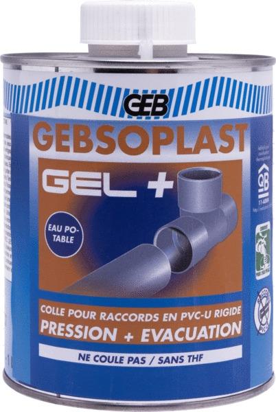 GEBSOPLAST - Gel plus - Colle pression évacuation pour raccords PVC rigides