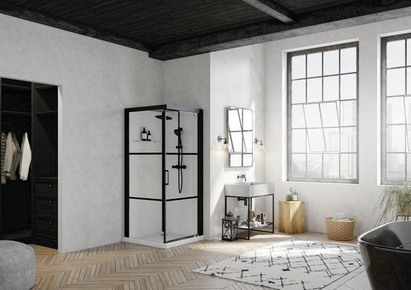 CABINE BROOKLYN NOIR PIV.90X90     CA260N2BHE AQUAPRODUCTION KINEDO  [CA260N2BHE]