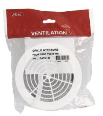 GRILLE POUR TUBE PVC - TUYAUX - GAINES - Intérieur ronde blanche adaptable sur tube PVC
