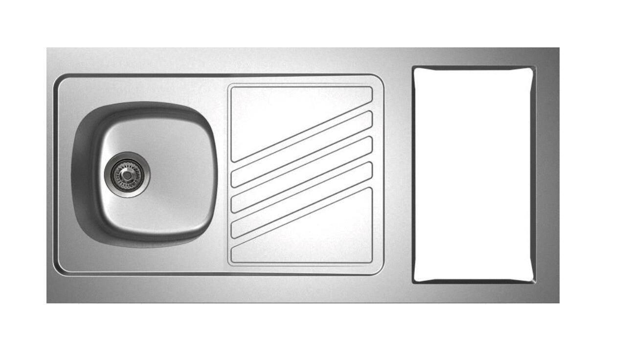 EVIER A POSER REVERSIBLE POUR CUISINETTE - NOVENTA - Inox lisse 18/10