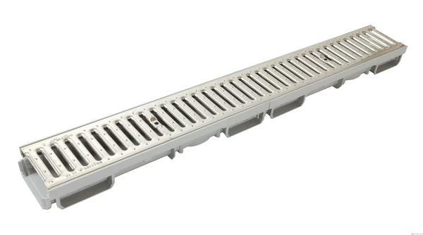 CANIVEAU BAS+GRIL.INOX PASS.  100X13 CAB10API NICOLL  [CAB10API]