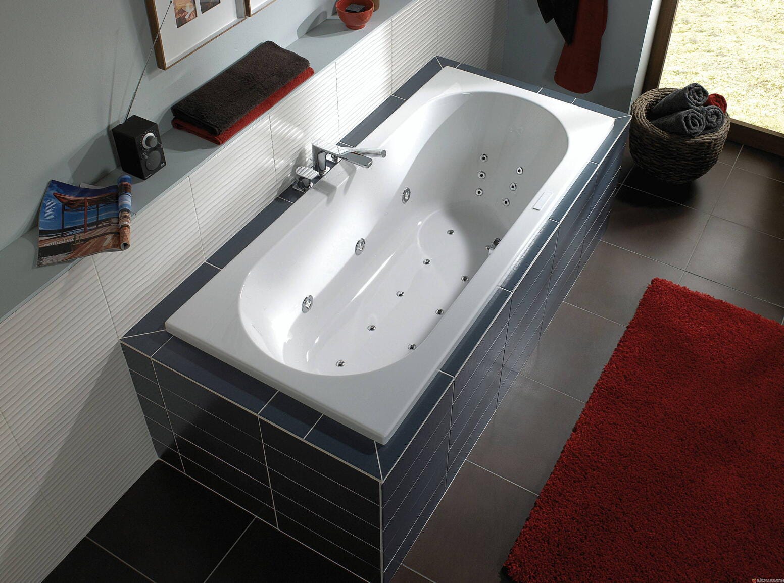 CASSANDRA - Baignoire rectangulaire en acrylique avec système Just Relax Plus Comfort Combipool