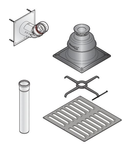 KIT RACCORDEMENT MUR.B23P D80 DY923   7650954 DE DIETRICH EQUIP THERMIQU BDR  [7650954]
