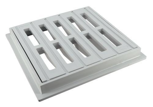 GRILLE SOL+CADRE 20X20 GRIS CLAIR       GRC20 NICOLL  [GRC20]