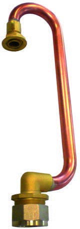 RACCORD POUR GAZ NATUREL ET PROPANE EN RESEAU - Crosse sortie compteur JPC raccordé PEHD - 180° contre-coudée, oreille de fixation