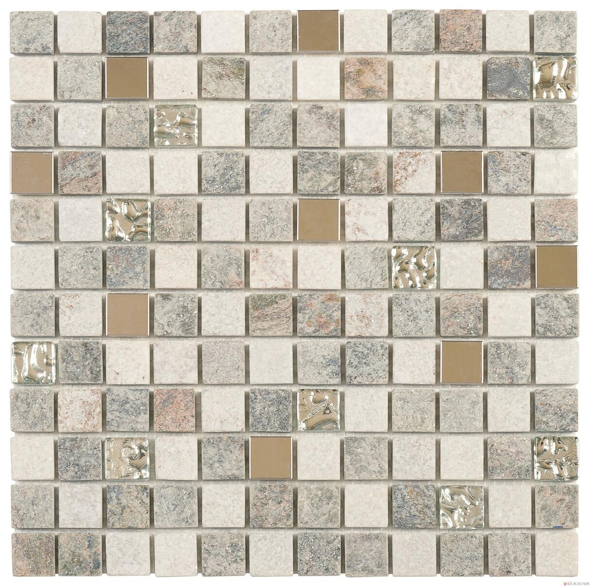 MOSAIQUE MIX - Quartzite, verre et métal