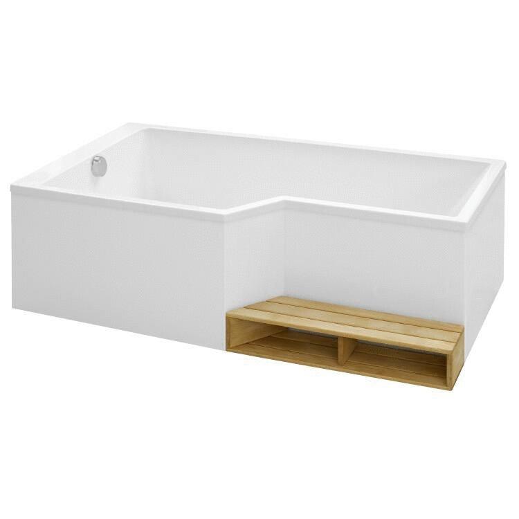 NEO - Baignoire bain-douche d'angle à encastrer en acrylique