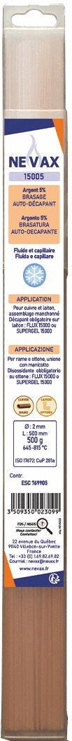 METAUX D'APPORT ET CONSOMMABLES - Brasure d'argent