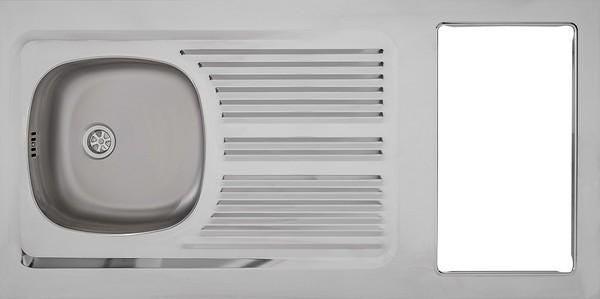 EVIER SIXTY 1C+DEC.120CM INOX TOIL C_R_122_19 MODERNA FRANCE