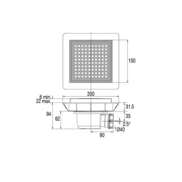CADRE A CARR.DRAINE UNIV+GRILLE   46081700000 VALENTIN  [46081700000]