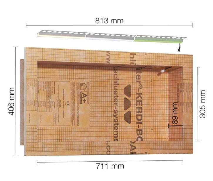 NICHE KERDI-BORAD-NLTP 711X305MM KB12NLTP5AE9 SCHLUTER SYSTEMS  [KB12NLTP5AE9] 