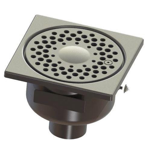 SIPHON SANS REPRISE D'ETANCHEITE - Siphon inox 150x150 à sortie 50 verticale ou latérale