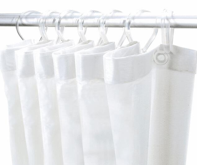 RIDEAU DE DOUCHE - Rideau de douche plastique avec 8 anneaux