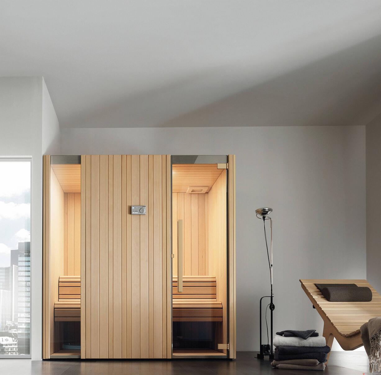 AUKI LINE - Sauna Auki 36 3 personnes - Hauteur : 200 cm - Ep. du verre : 8 mm