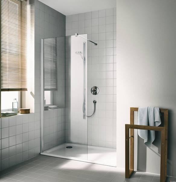 CADA XS - Paroi fixe avec stabilisateur mural - Hauteur : 200 cm - Ep. du verre : 5 mm