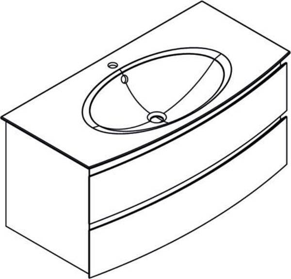 MEUBLE VASQUE BEL-AMI L125 2TR LAQUE  1820341 DECOTEC  [1820341]