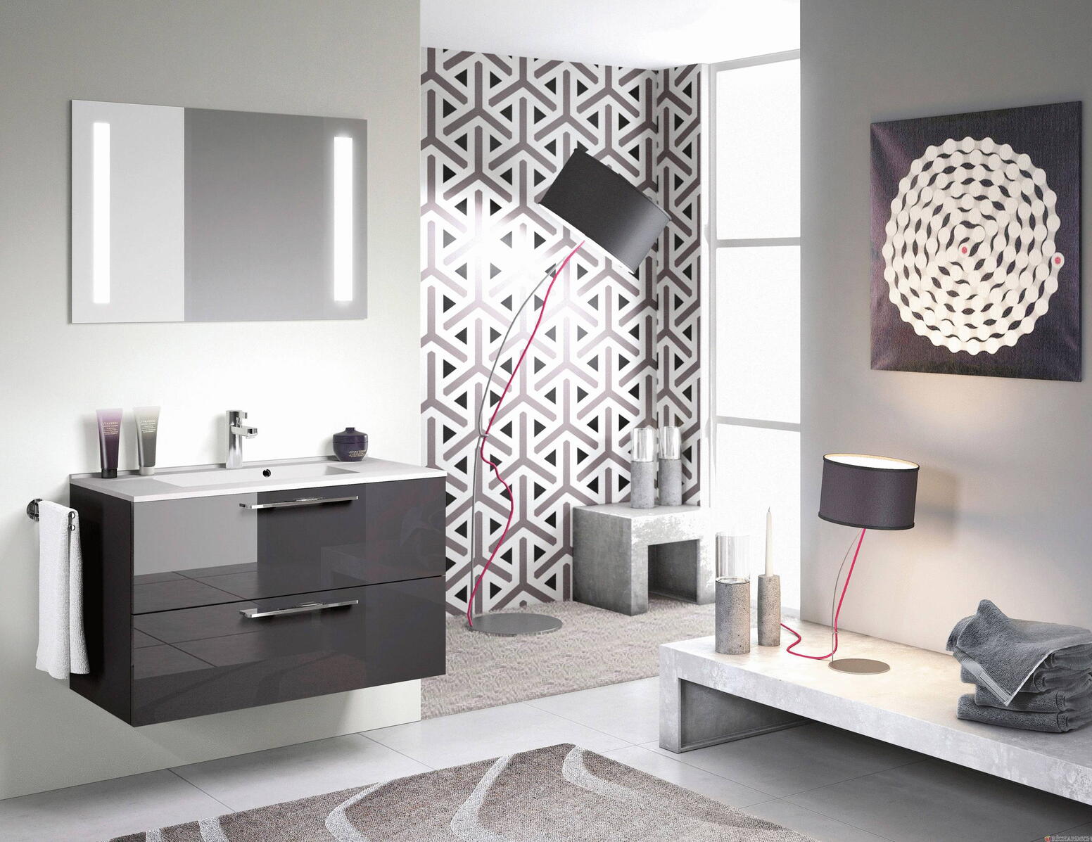 COMPOSITION DELPHY GRAPHIC 90 - Meuble ensemble complet
