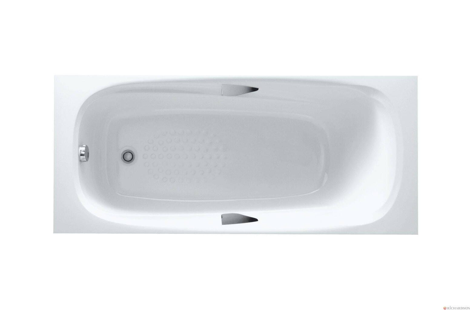 PANDORA - Baignoire rectangulaire en Marbrex avec poignées chromées