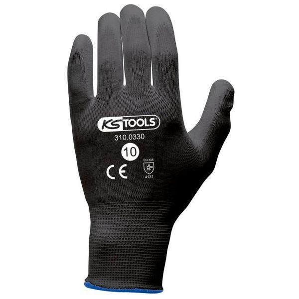 GANTS MICROFIBRE NOIR T.10  -12P- KS 310.0330 KS TOOLS  [310.0330]