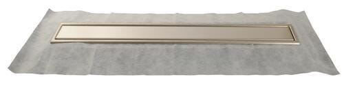 FLOOR LINE - Caniveau de sol à maçonner pour douche à l'italienne à insérer dans la chape - Pack complet comprenant : bonde, cadre et grille inox Caro