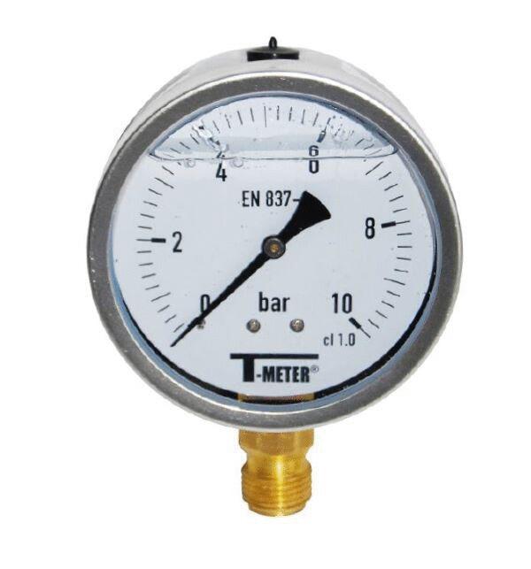 MANOMETRE - A bain de glycérine - Industriel - Boitier Inox  - Radial