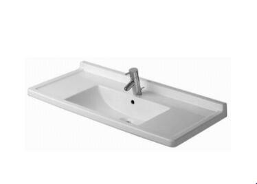 STARCK 3 - Lavabo pour meuble avec trop-plein et plage de robinetterie