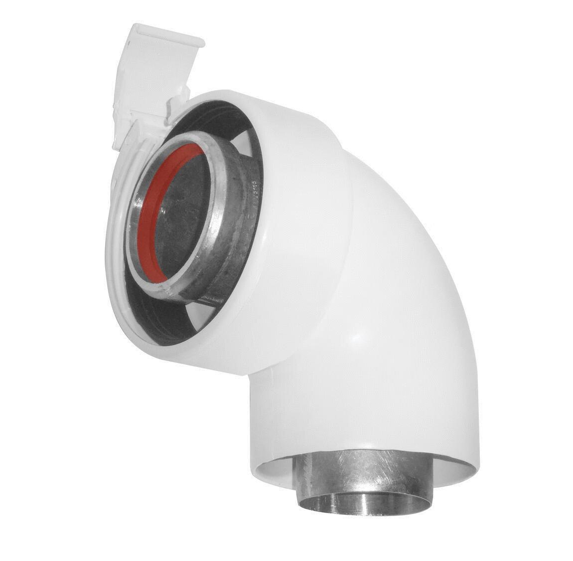ROLUX GAZ - Coude 87° - Alu/PVC Blanc