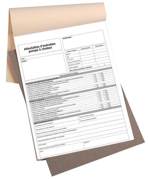 CARNET ENTRETIEN PAC 50 FEUILLETS    PRO25024 CBM LE HAILLAN