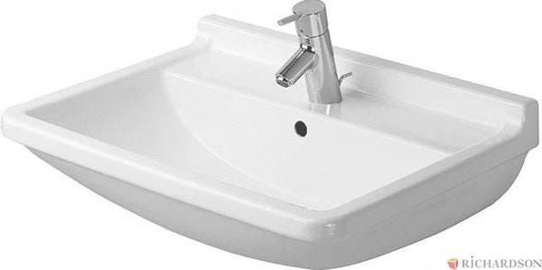 STARCK 3 - Lavabo avec trop-plein et plage de robinetterie