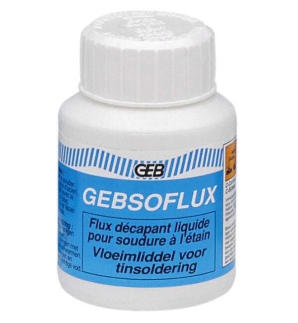 PRODUIT DE BRASAGE/SOUDAGE - GEBSOFLUX - Flux décapant liquide pour soudure à l'étain