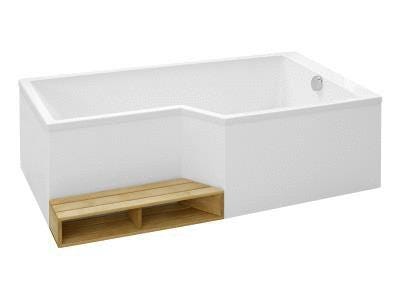 NEO - Baignoire bain-douche d'angle à encastrer en acrylique