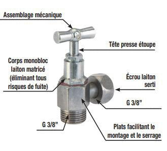 ROBINET POUR RESERVOIR DE CHASSE - Droit
