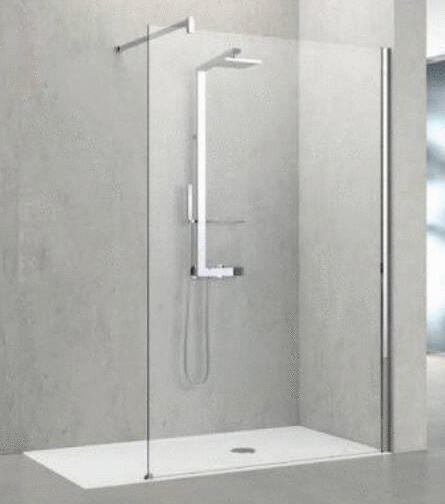 KUADRA-H - Paroi fixe réversible avec barre de renfort 150cm - Hauteur : 200 cm - Ep. du verre : 8 mm