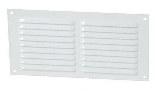 GRILLE D'AERATION A VISSER - En aluminium laqué blanc - persiennes - avec moustiquaire (en vrac)