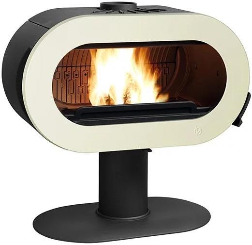 POELE A BOIS FIFTY S.PIED IVOIRE 10KW P648046