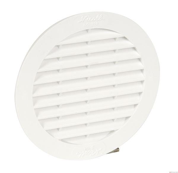 GRILLE PVC RONDE BLANCHE 100            BC110 NICOLL  [BC110]