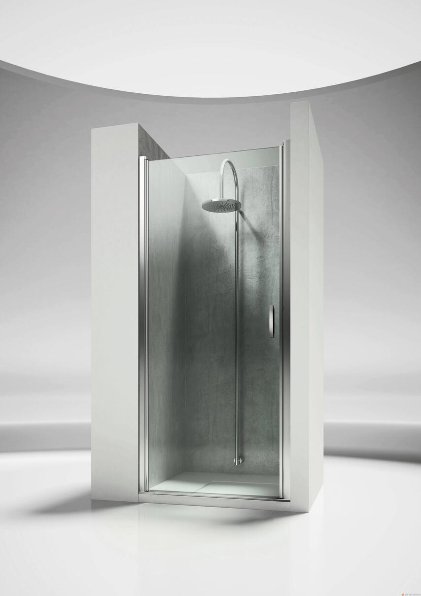 LINEA - Porte pivotante, ouverture à 180° vers l'intérieur et vers l'extérieur à fermeture magnétique - Hauteur 195 cm - Ep. du verre 6 mm