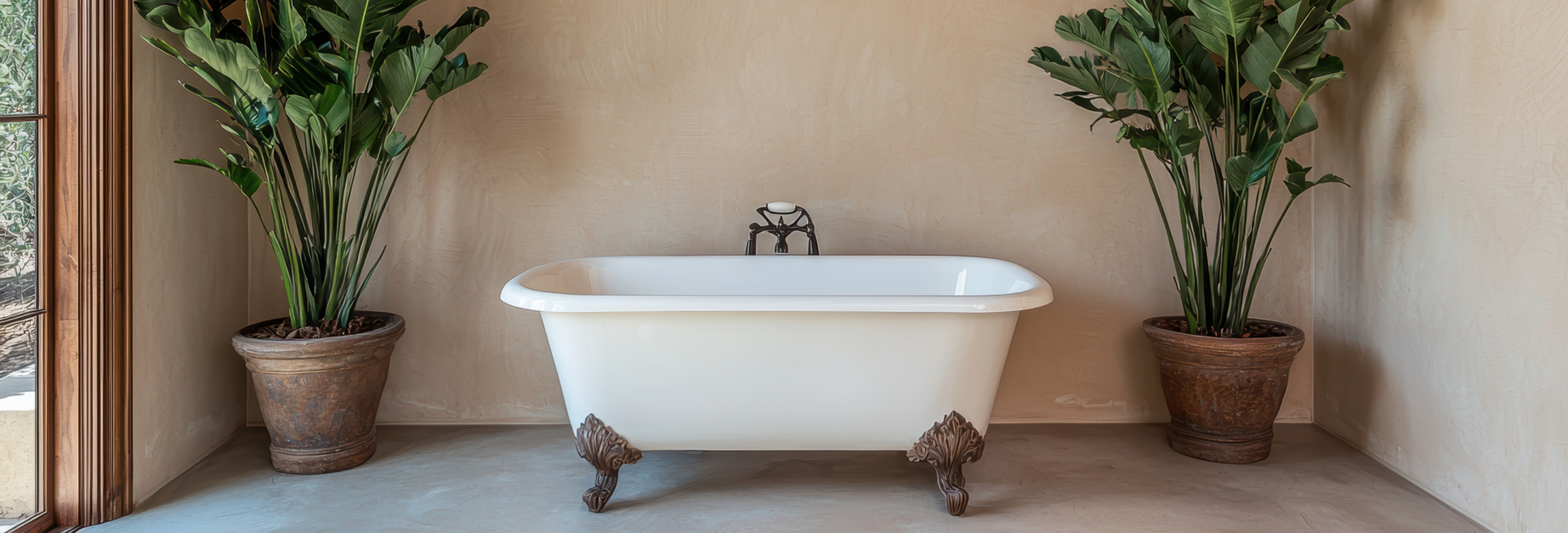 Baignoire rétro avec pieds décoratifs 